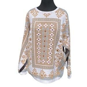 Vintage 80's Alexa Grace Metallic Beaded Wool‎ Women's sweater, Size XL